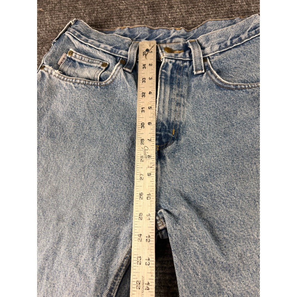 Vintage Carhartt Relaxed Fit Jeans Mens 32x34 Distressed Hem USA Workwear - Picture 4 of 16